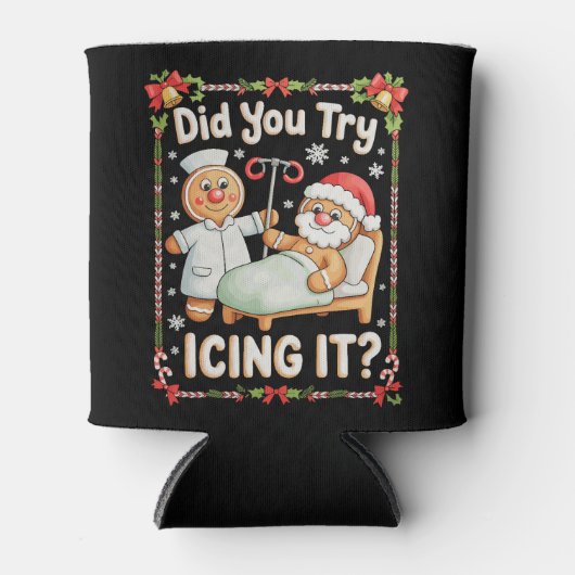 クリスマスのジンジャーブレッドクリスマス 缶クーラー (正面)