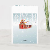 クリスマスのジンジャーブレッドハウスグリーティングカード! シーズンカード (裏面)