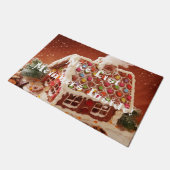 クリスマスのジンジャーブレッドハウス ドアマット (アングル)
