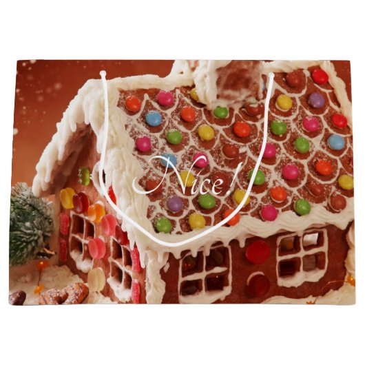 クリスマスのジンジャーブレッドハウス ラージペーパーバッグ (正面)