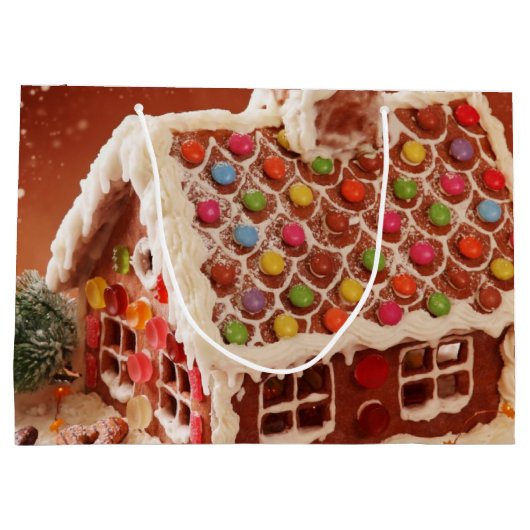 クリスマスのジンジャーブレッドハウス ラージペーパーバッグ (裏面)