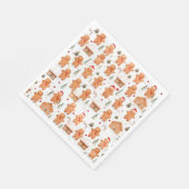 クリスマスのジンジャーブレッドマンと家 スタンダードランチョンナプキン (角)