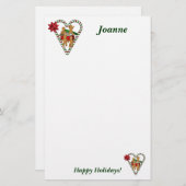 クリスマスのジンジャーブレッドマンの休日の文房具 便箋 (正面/裏面)