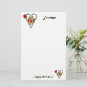 クリスマスのジンジャーブレッドマンの休日の文房具 便箋 (スタンド正面)