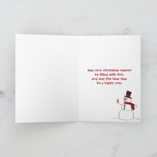 クリスマスのジンジャーブレッドマンの雪の天使 シーズンカード (内部)