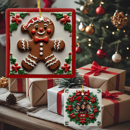 クリスマスのジンジャーブレッドマン オーダーメイド セラミックオーナメント