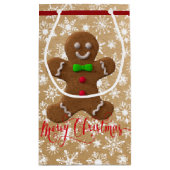 クリスマスのジンジャーブレッド上の紙バッグの外観 スモールペーパーバッグ (裏面)