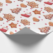 クリスマスのジンジャーブレッドCookie大 ラッピングペーパー (角)