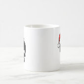 クリスマスのスカルの黒 コーヒーマグカップ (中央)