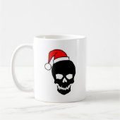クリスマスのスカルの黒 コーヒーマグカップ (左)