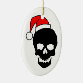 クリスマスのスカル セラミックオーナメント (右)