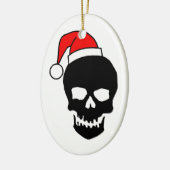 クリスマスのスカル セラミックオーナメント (左)