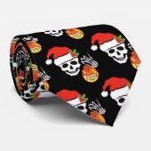 クリスマスのスカル ネクタイ (ロール)