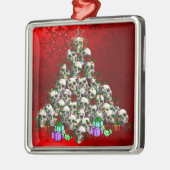 クリスマスのスカル メタルオーナメント (左)