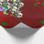 クリスマスのスカル ラッピングペーパー (角)