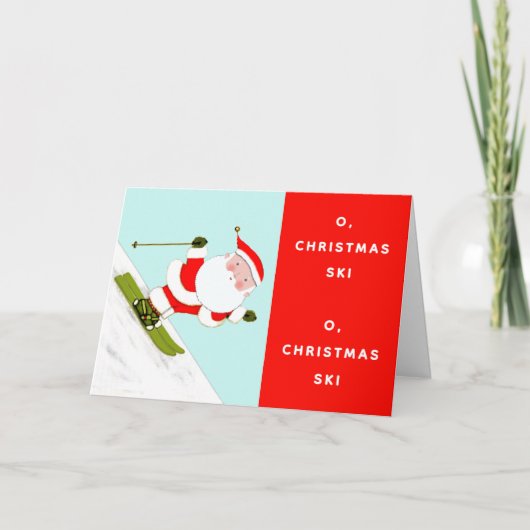 クリスマスのスキー シーズンカード (正面)