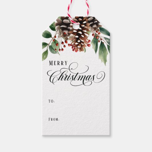 クリスマスのスクリプト ギフトタグ (正面)