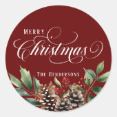 クリスマスのスクリプト ラウンドシール (正面)