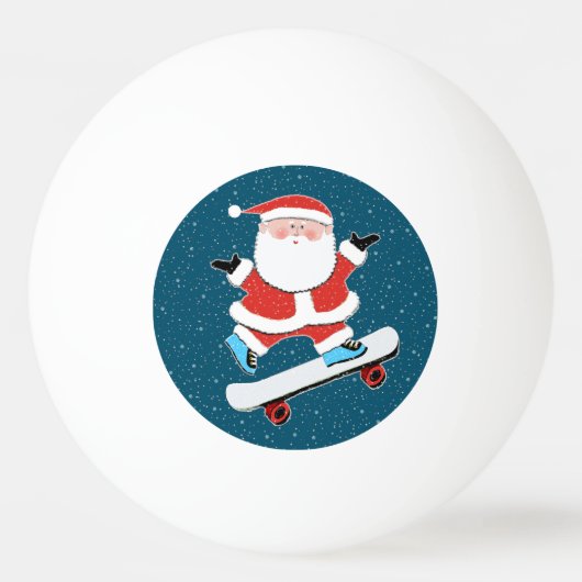 クリスマスのスケートボード 卓球ボール (正面)