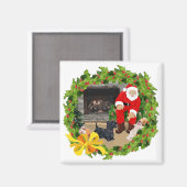 クリスマスのスコッチテリア マグネット (正面/裏面)