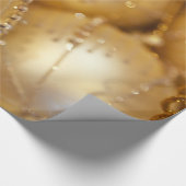 クリスマスのスタイリッシュな光沢がある金ゴールドのオーナメントの質 ラッピングペーパー (角)