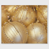 クリスマスのスタイリッシュな光沢がある金ゴールドのオーナメントの質 ラッピングペーパー (フラット)