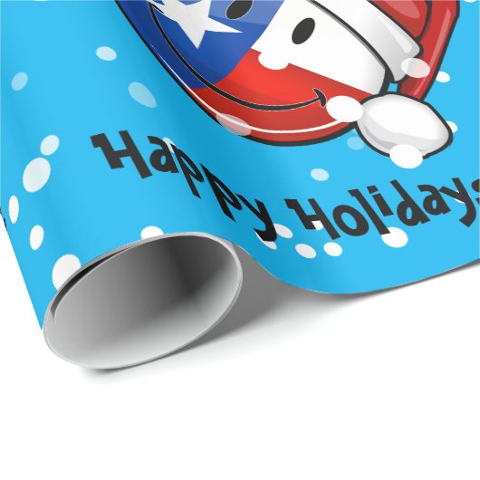 クリスマスのスタイルの微笑のテキサス州の旗 ラッピングペーパー (ロールコーナー)