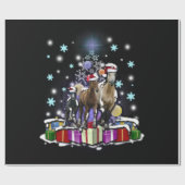 クリスマスのスタイルの馬 ラッピングペーパー (フラット)