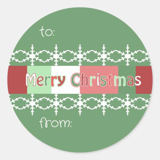 クリスマスのステッカーが緑に表示されるが、色を選択 ラウンドシール (正面)