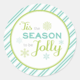 クリスマスのステッカーになるすてき季節だ ラウンドシール