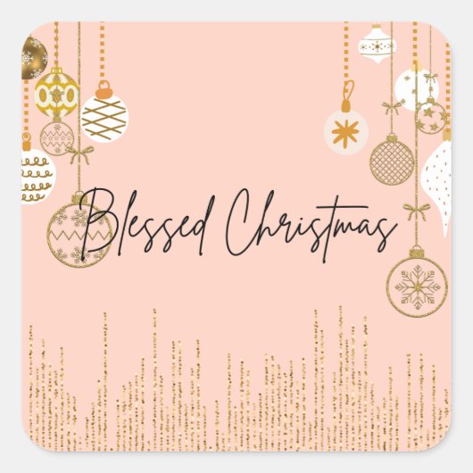 クリスマスのステッカー スクエアシール (正面)