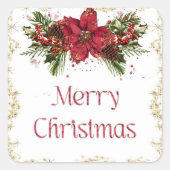 クリスマスのステッカー スクエアシール (正面)