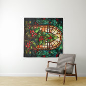 クリスマスのステンドグラスのタペストリー タペストリー (インサイチュ(横))