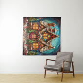 クリスマスのステンドグラスのタペストリー タペストリー (インサイチュ(横))