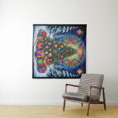 クリスマスのステンドグラスのタペストリー タペストリー (インサイチュ(横))