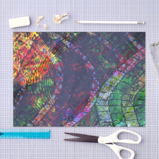 クリスマスのステンドグラスのデザインのティッシュペーパー 薄葉紙 (クラフト)