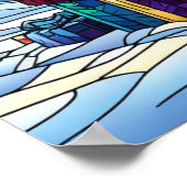 クリスマスのステンドグラスのポスター ポスター (角)