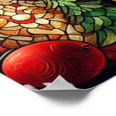 クリスマスのステンドグラスのポスター ポスター (角)