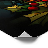 クリスマスのステンドグラスのポスター ポスター (角)