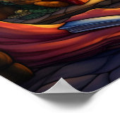 クリスマスのステンドグラスのポスター ポスター (角)