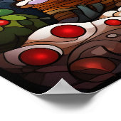 クリスマスのステンドグラスのポスター ポスター (角)