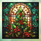 クリスマスのステンドグラスの窓にしがみつく ウィンドウサイン (シート3)