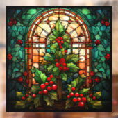 クリスマスのステンドグラスの窓にしがみつく ウィンドウサイン (シート2)