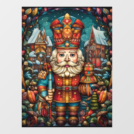 クリスマスのステンドグラスの窓にしがみつく ウィンドウサイン (シート)