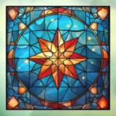 クリスマスのステンドグラスの窓にしがみつく ウィンドウサイン (シート3)