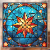 クリスマスのステンドグラスの窓にしがみつく ウィンドウサイン (シート2)