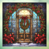 クリスマスのステンドグラスの窓にしがみつく ウィンドウサイン (シート3)