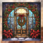 クリスマスのステンドグラスの窓にしがみつく ウィンドウサイン (シート2)