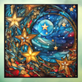 クリスマスのステンドグラスの窓にしがみつく ウィンドウサイン (シート3)