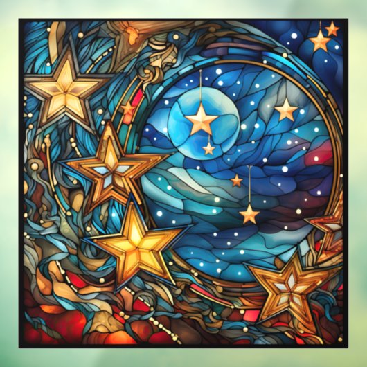 クリスマスのステンドグラスの窓にしがみつく ウィンドウサイン (シート3)